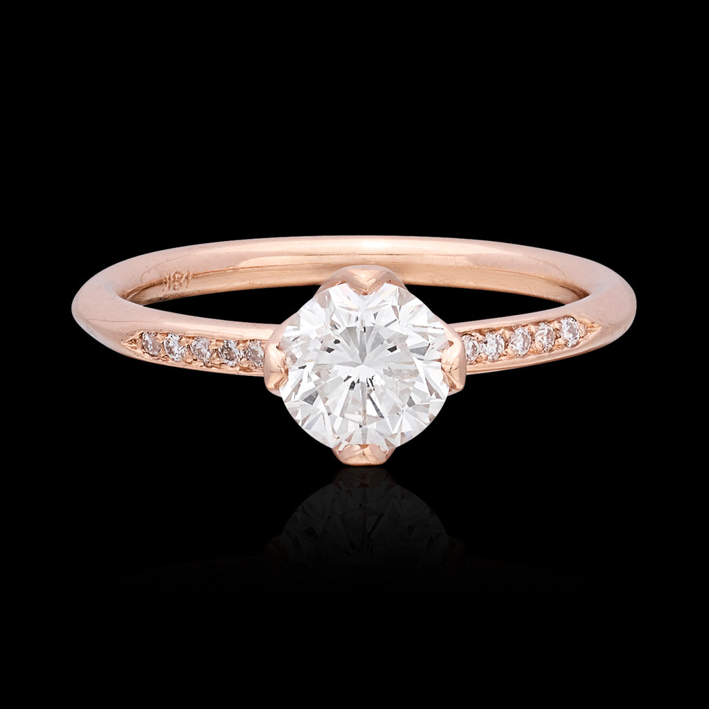 Beautiful 18k Rose Gold Diamond Engagement Ring