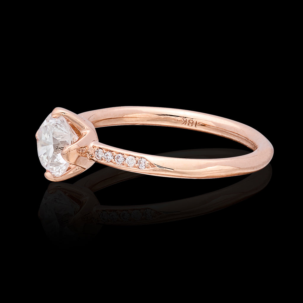 Beautiful 18k Rose Gold Diamond Engagement Ring