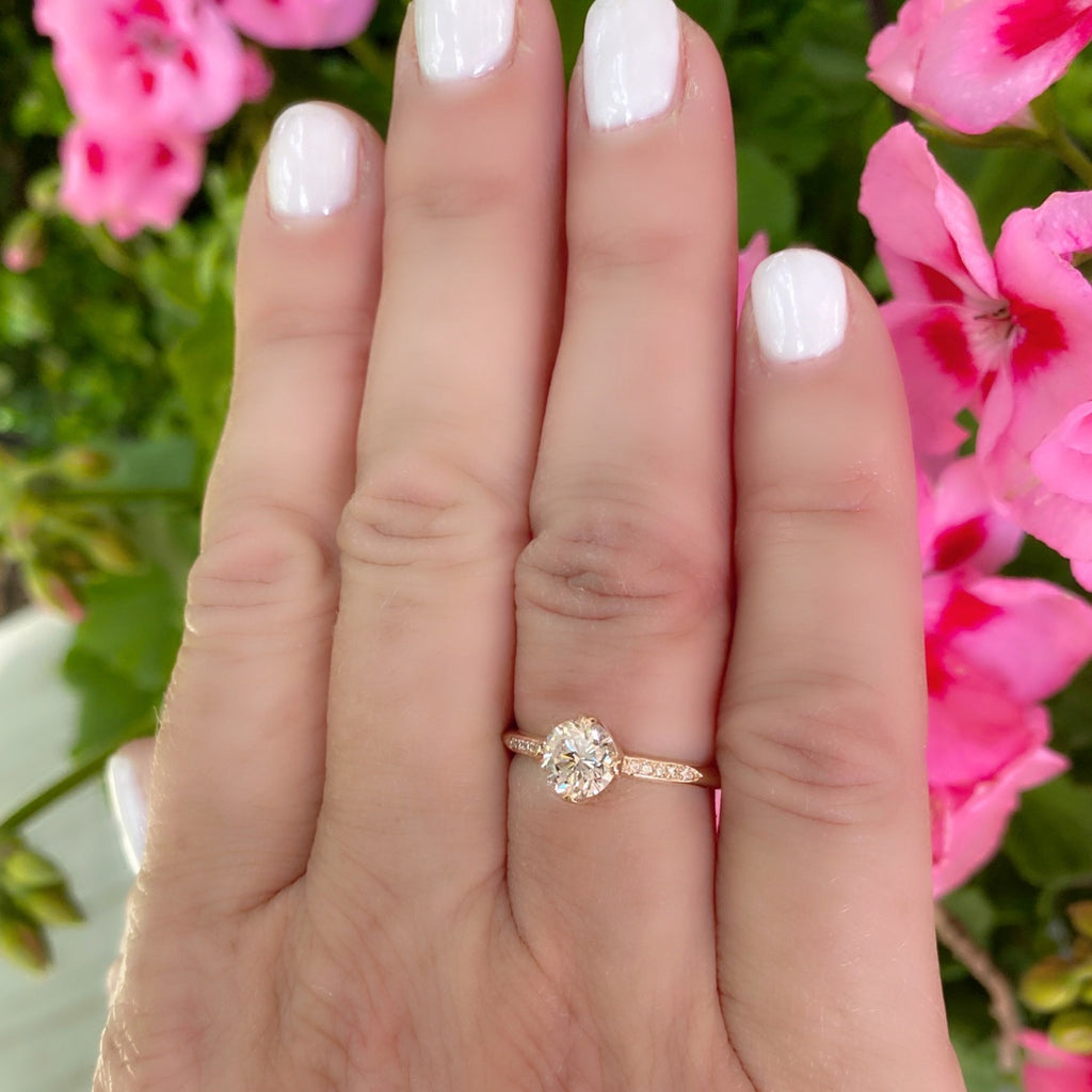 Beautiful 18k Rose Gold Diamond Engagement Ring