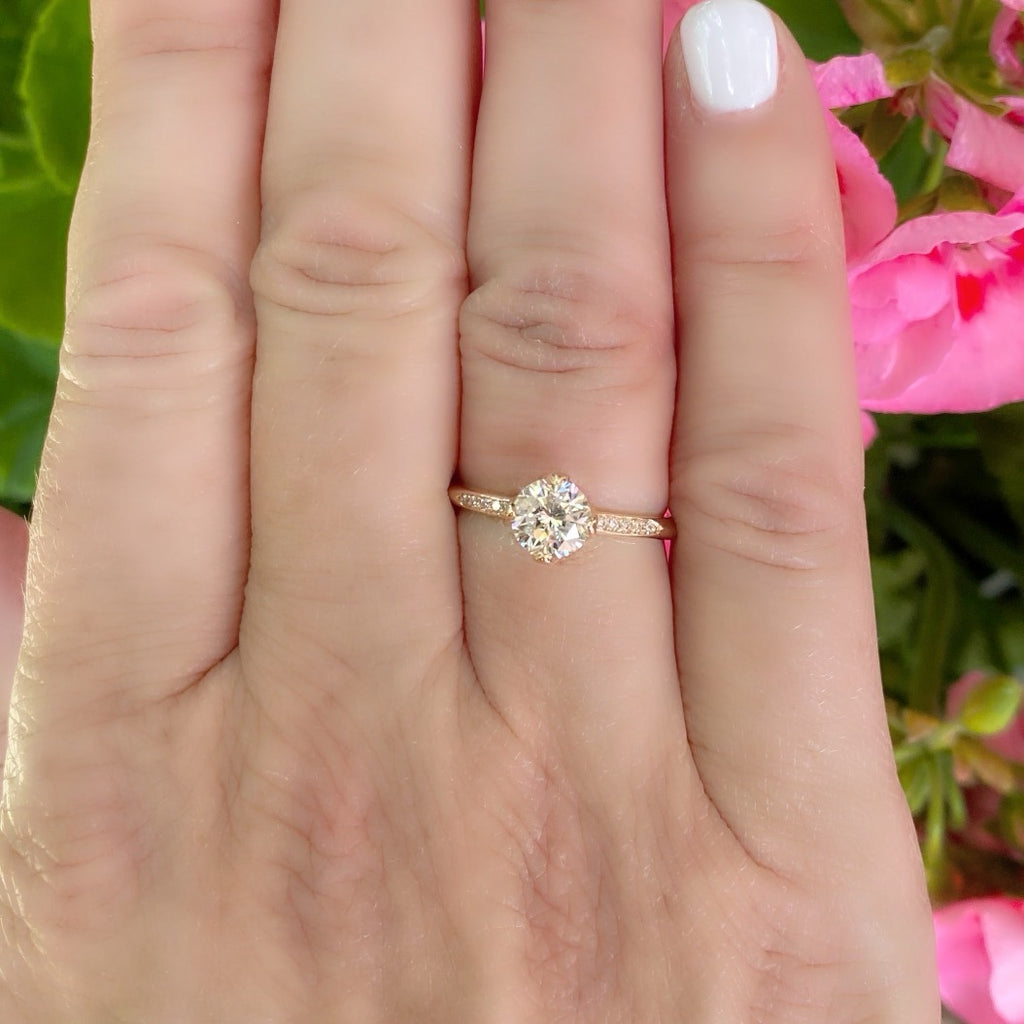 Beautiful 18k Rose Gold Diamond Engagement Ring