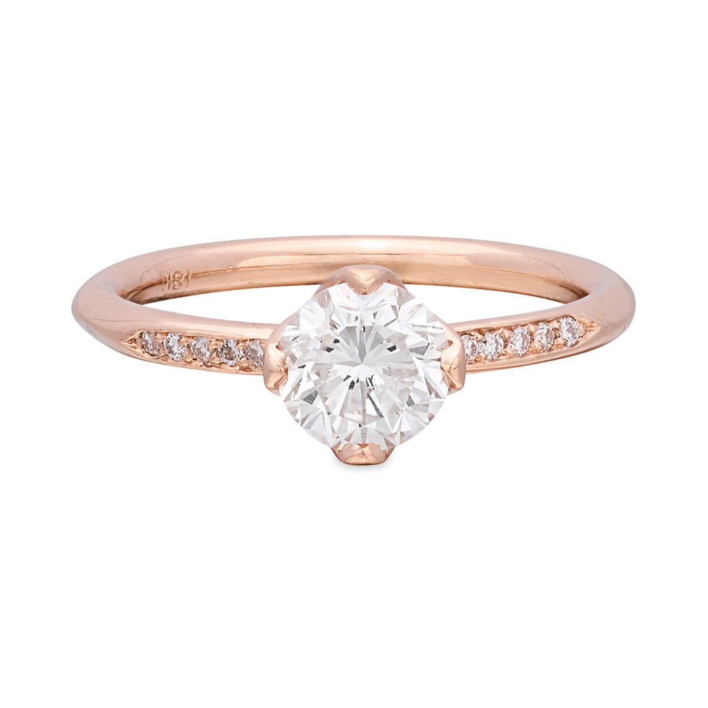 Beautiful 18k Rose Gold Diamond Engagement Ring