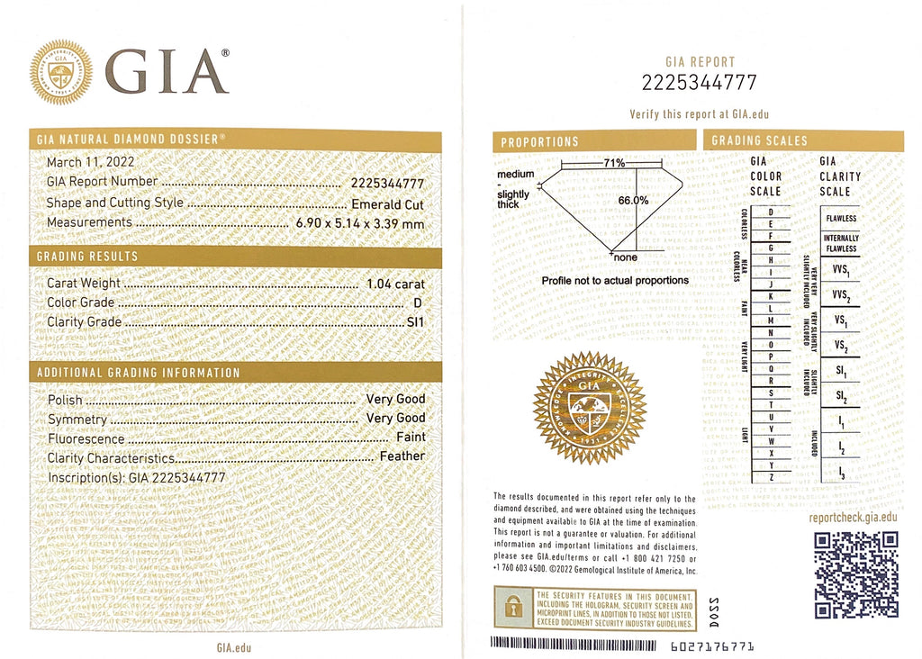 18k Rose Gold East/West GIA Emerald Cut Diamond Ring