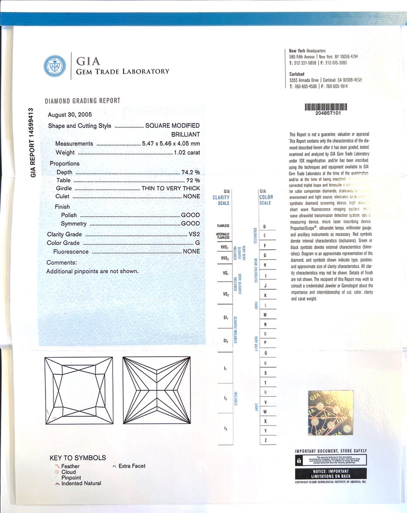 2.03 carat GIA Princess Cut Diamond Stud Earrings