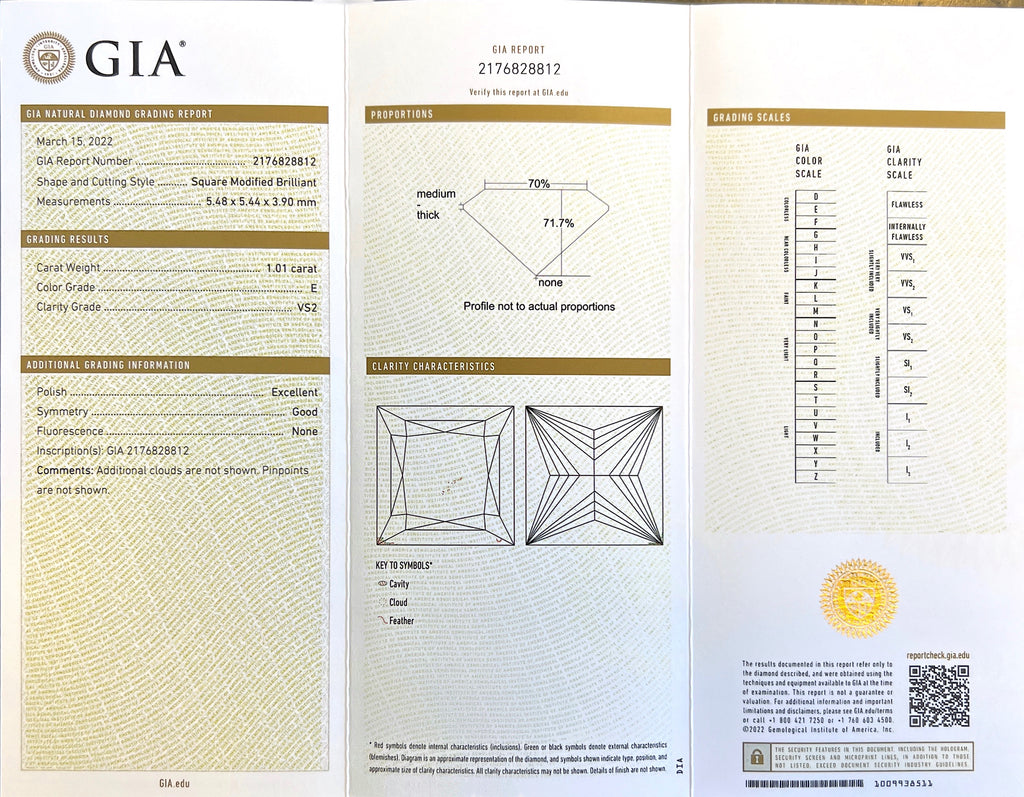 2.03 carat GIA Princess Cut Diamond Stud Earrings
