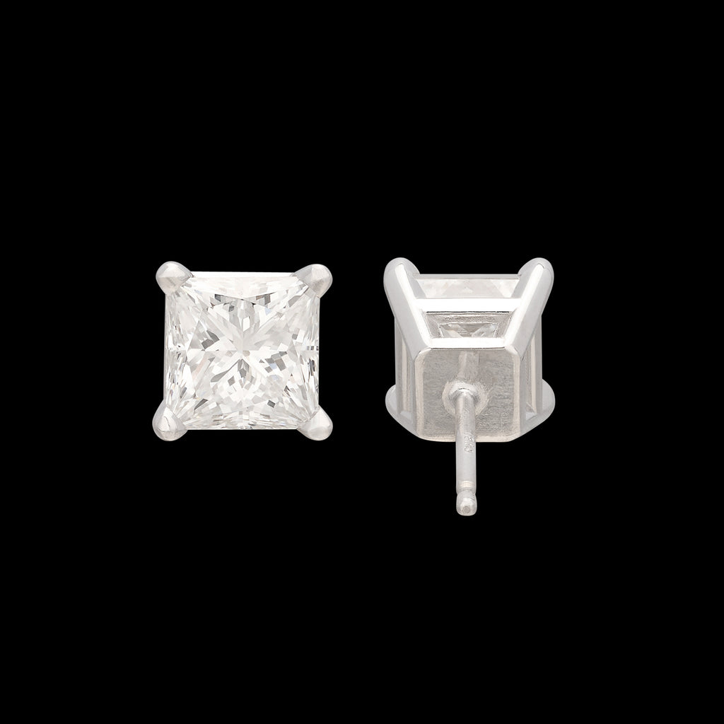 2.03 carat GIA Princess Cut Diamond Stud Earrings