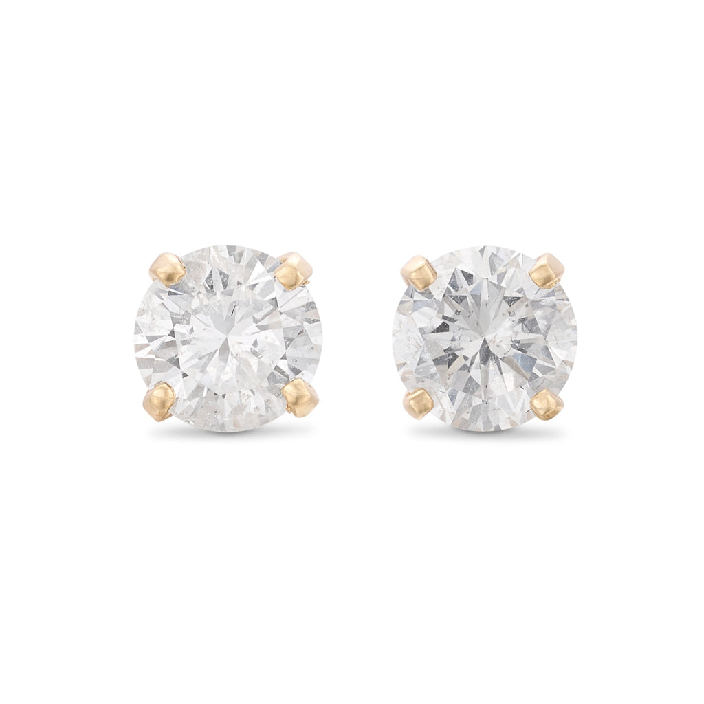 Yellow Gold 1.15 carat Diamond Stud Earrings