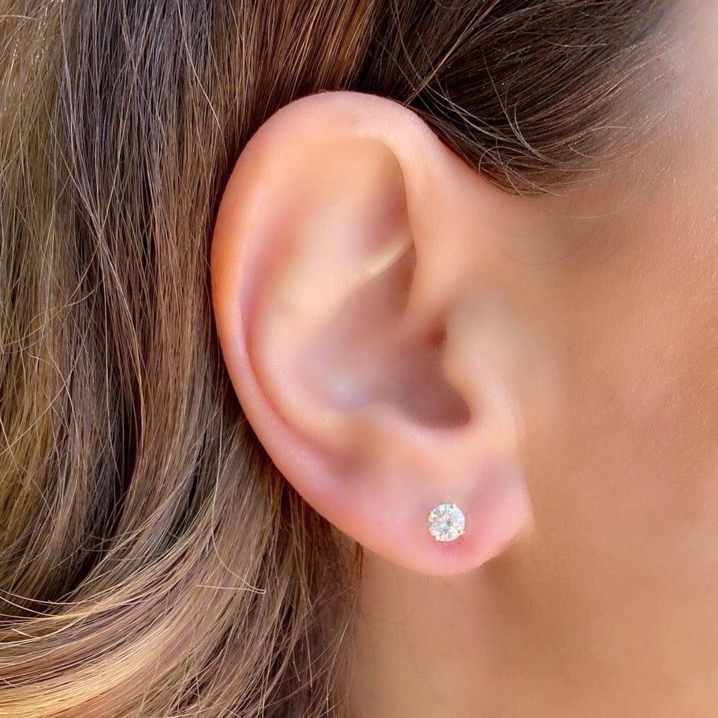 Yellow Gold 1.15 carat Diamond Stud Earrings