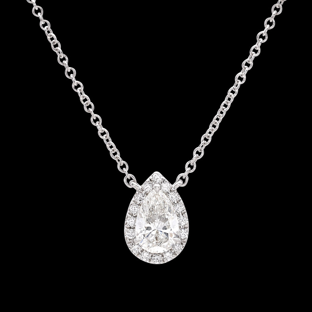Tiffany & Co. "Soleste" Pear Shaped Diamond Pendant Necklace