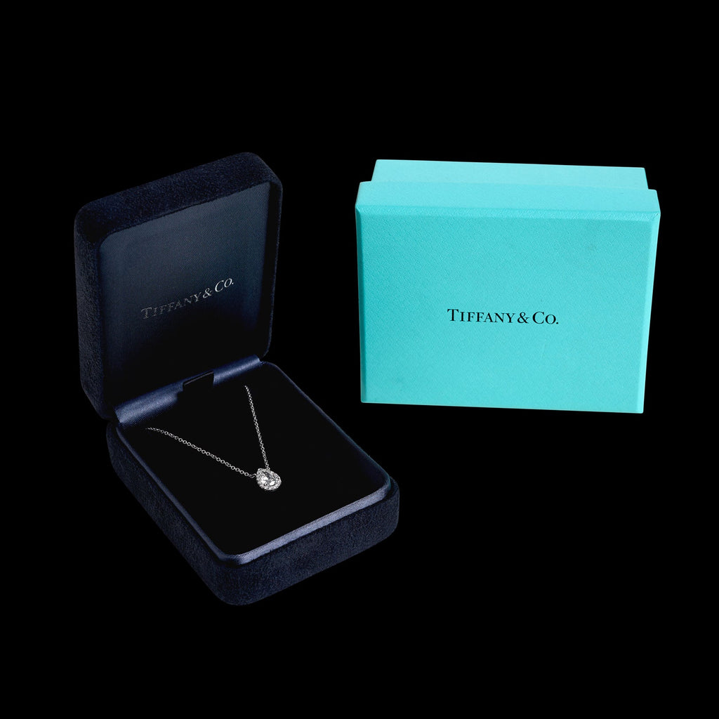 Tiffany & Co. "Soleste" Pear Shaped Diamond Pendant Necklace