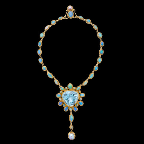 Extraordinary Topaz, Opal & Pearl Gold Necklace by Luna Felix