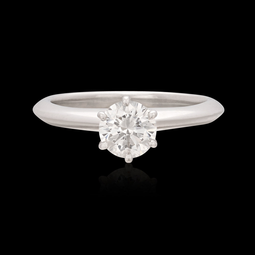 Solitaire Diamond Platinum Engagement Ring by Tiffany & Co.