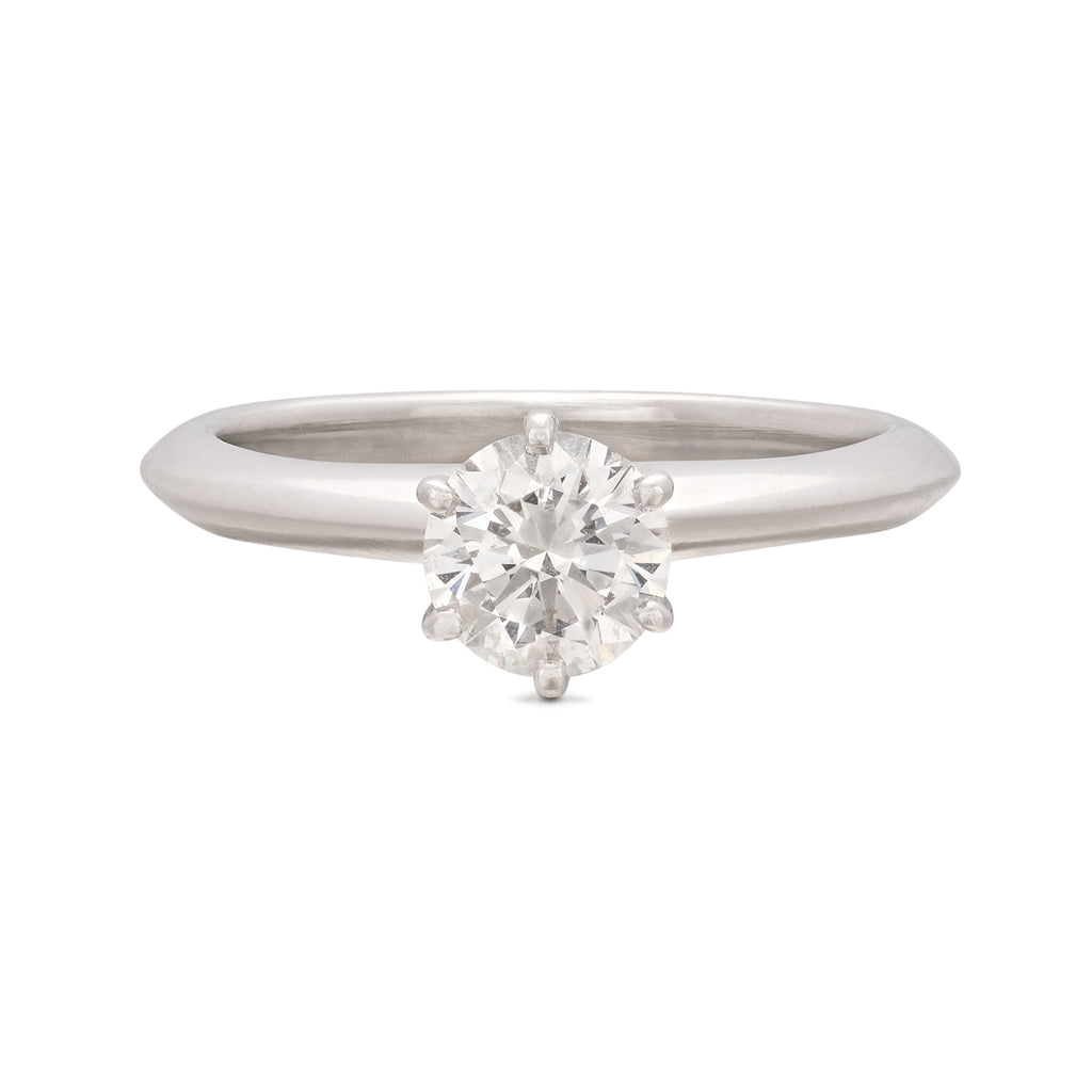 Solitaire Diamond Platinum Engagement Ring by Tiffany & Co.