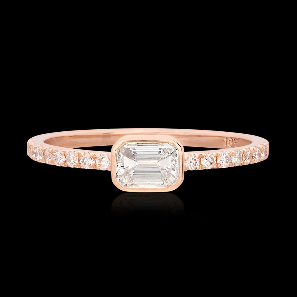 Diamond & 18k Rose Gold Engagement Ring