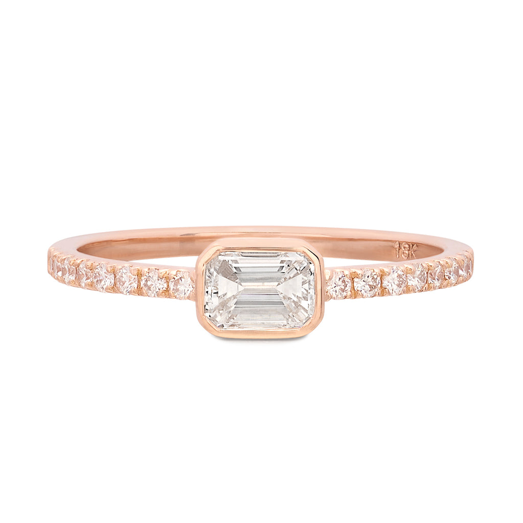 Diamond & 18k Rose Gold Engagement Ring