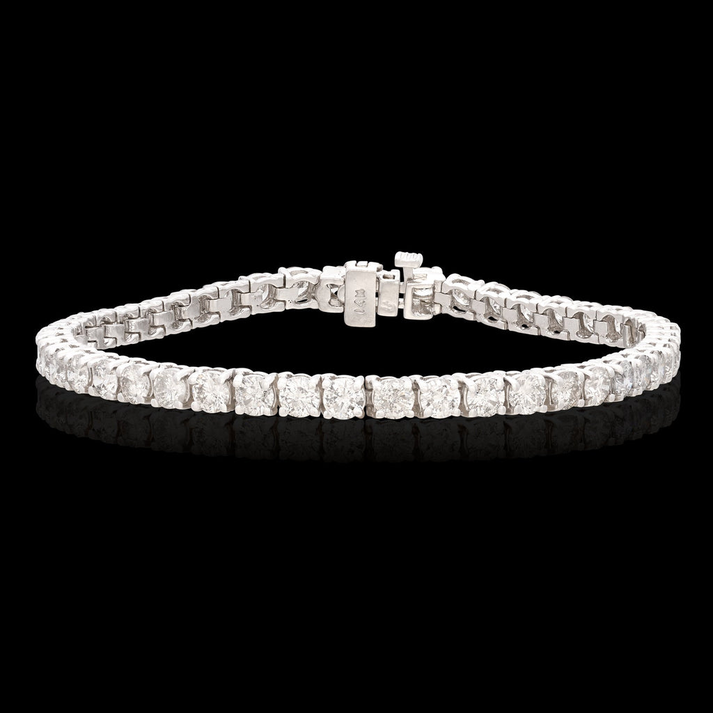 7.36 carat White Gold Diamond Tennis Bracelet