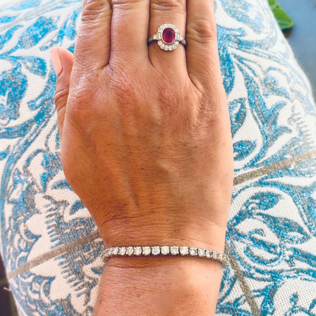 7.36 carat White Gold Diamond Tennis Bracelet