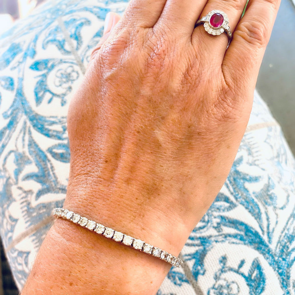 7.36 carat White Gold Diamond Tennis Bracelet