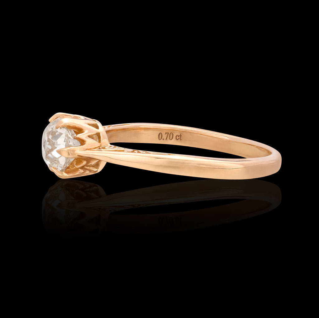 Elegant 18k Rose Gold Crown Jubilee Diamond Ring