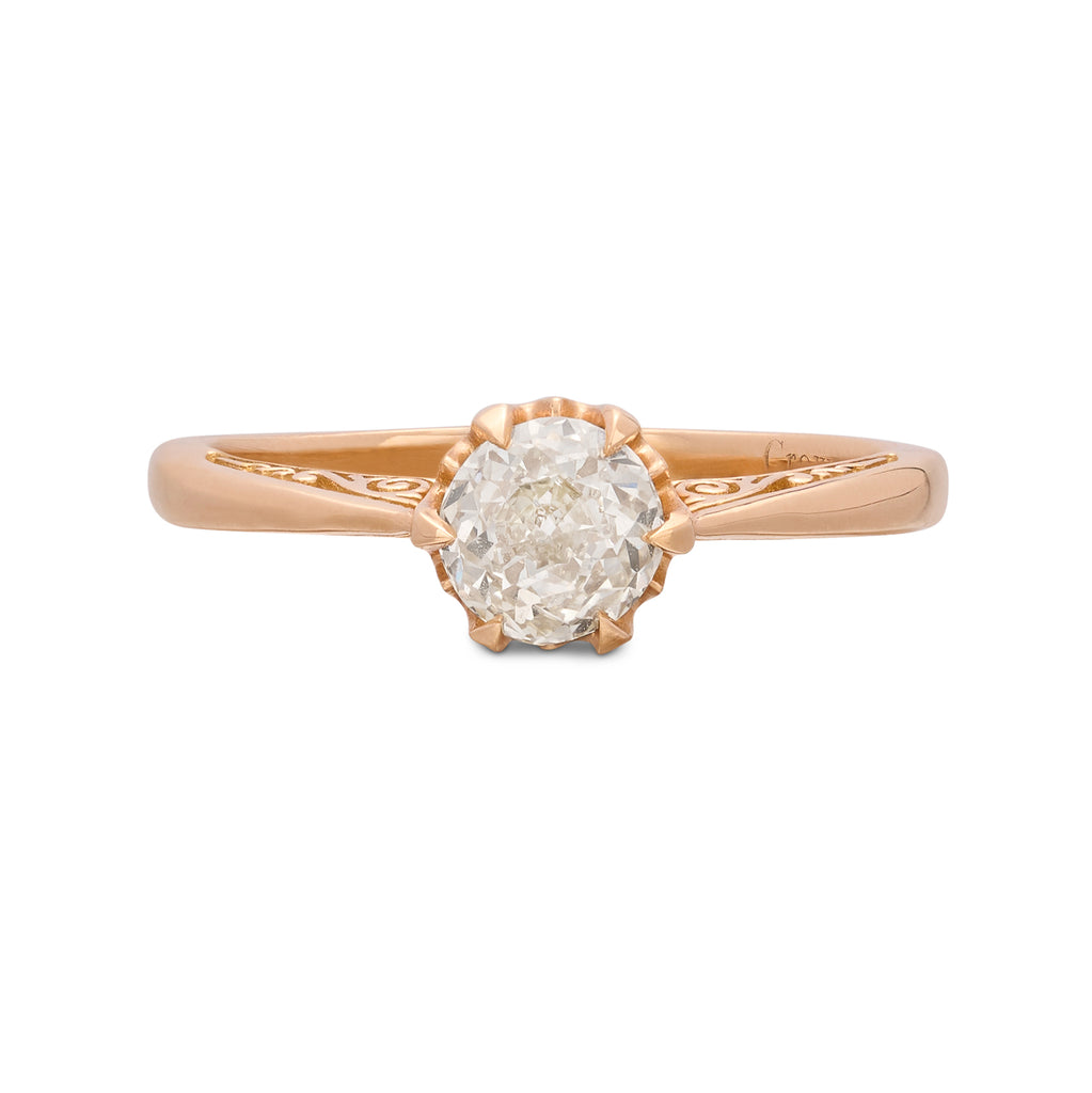 Elegant 18k Rose Gold Crown Jubilee Diamond Ring