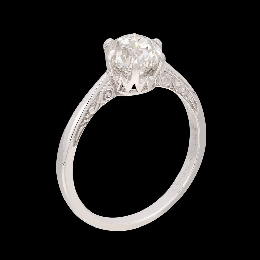 Stunning 1.33ct GIA Crown Jubilee Platinum Diamond Ring