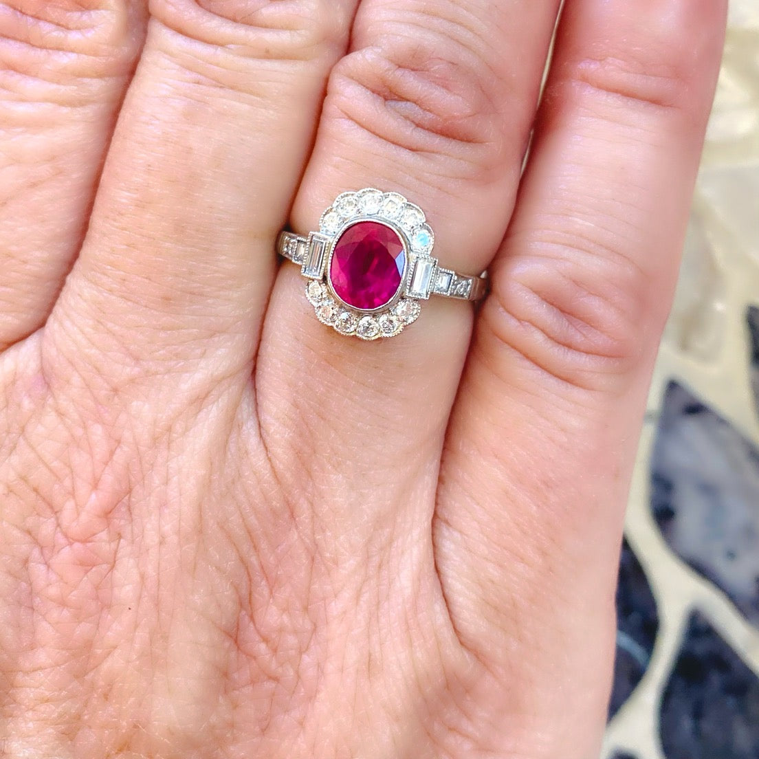 Kwiat | Engagement Ring with a Ruby Halo in Platinum in Platinum - Kwiat