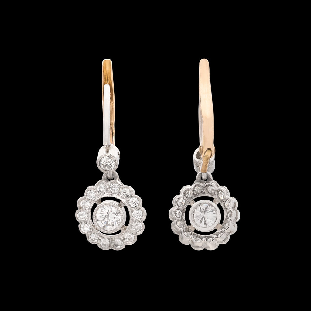 Platinum Diamond Halo Earrings