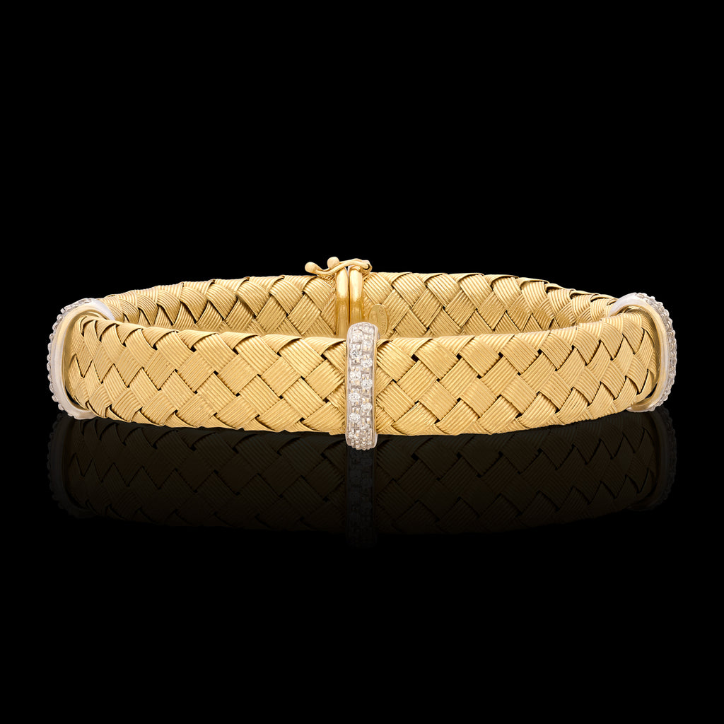 18k Yellow & White Gold Diamond & Sapphire Bracelet