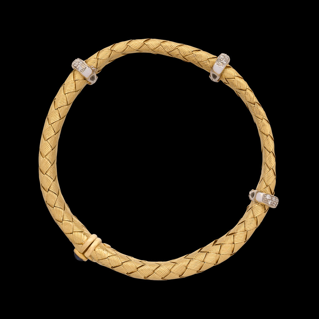 18k Yellow & White Gold Diamond & Sapphire Bracelet