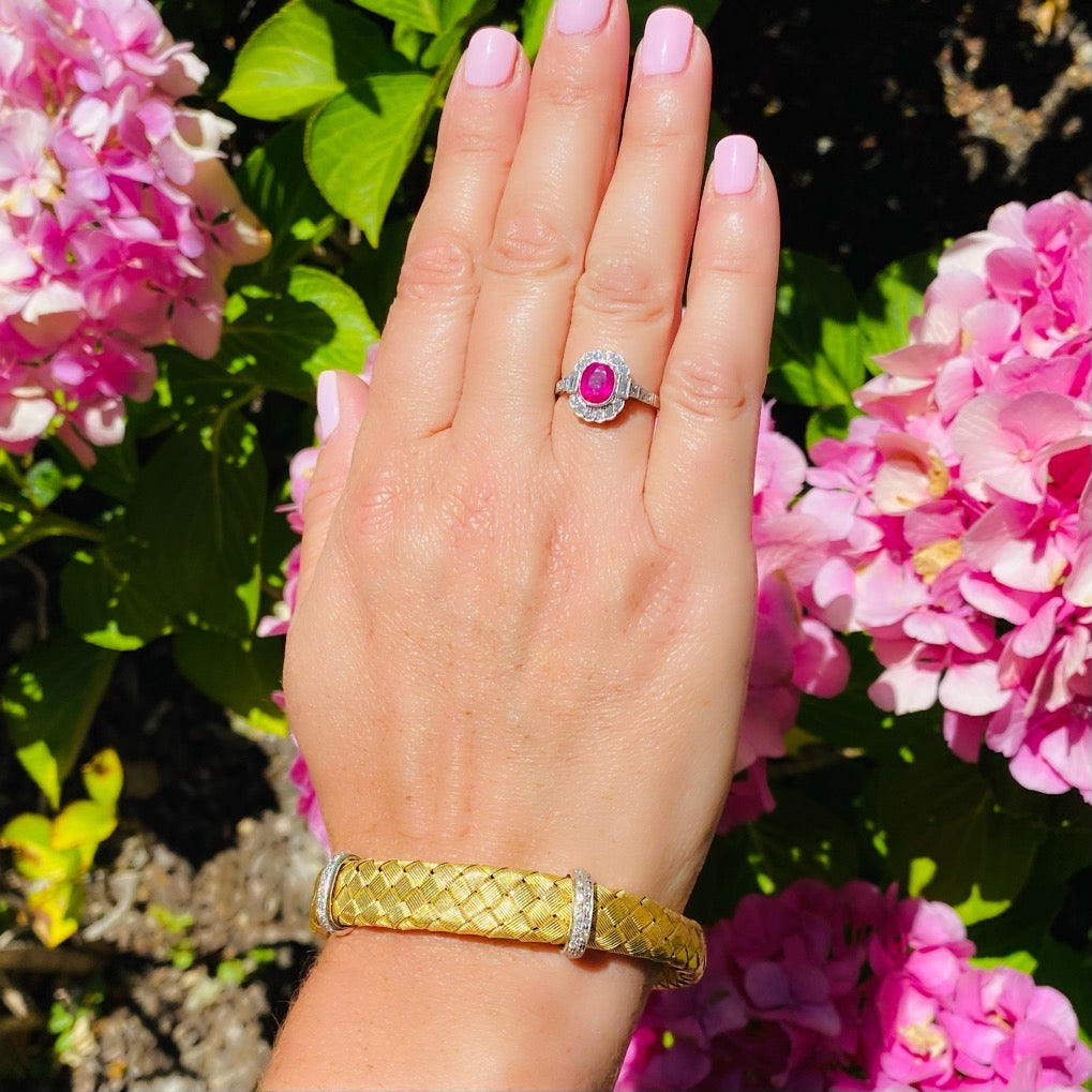 18k Yellow & White Gold Diamond & Sapphire Bracelet