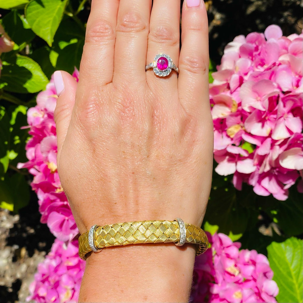 18k Yellow & White Gold Diamond & Sapphire Bracelet