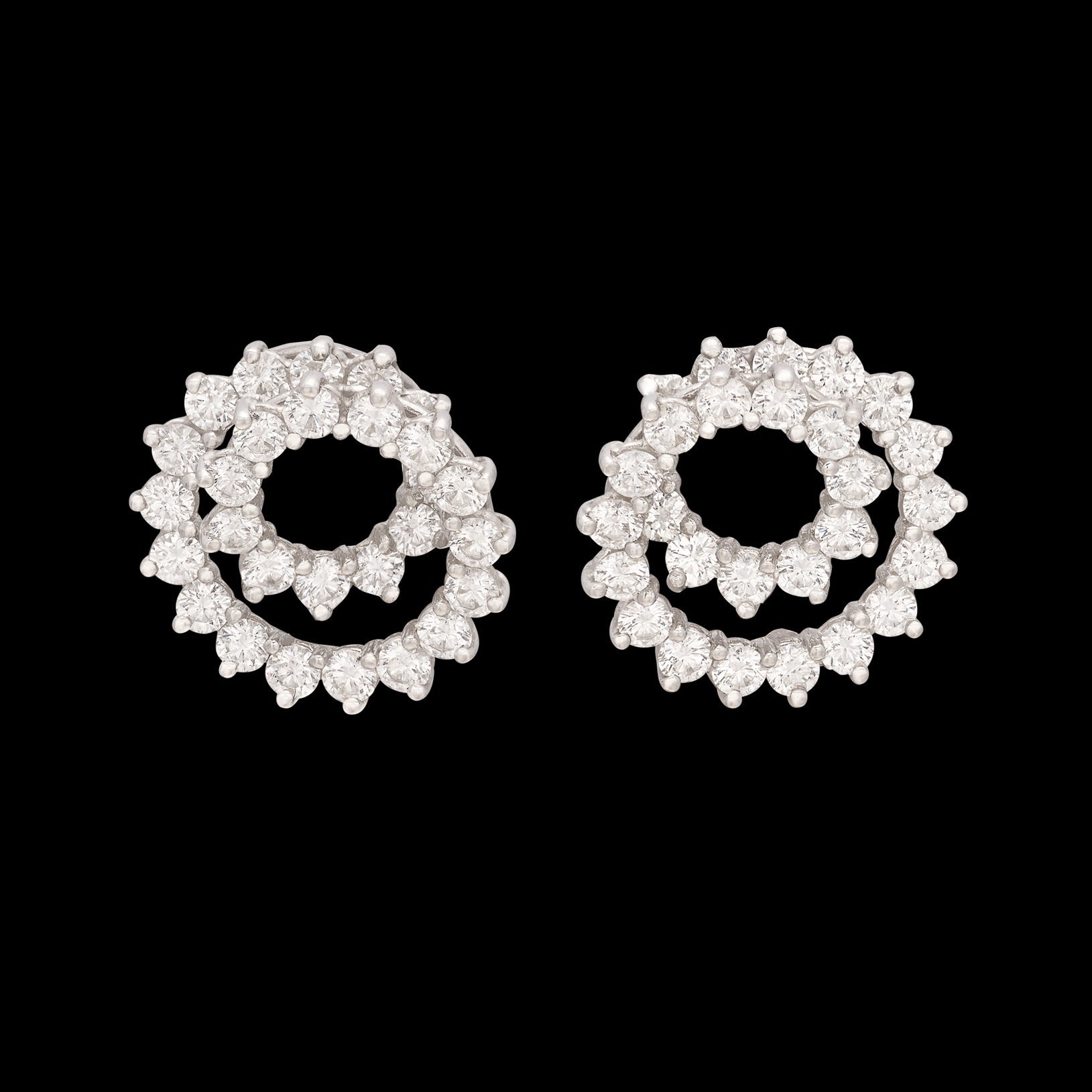 Tiffany & Co Diamond Swirl Platinum Earrings - 66mint Fine