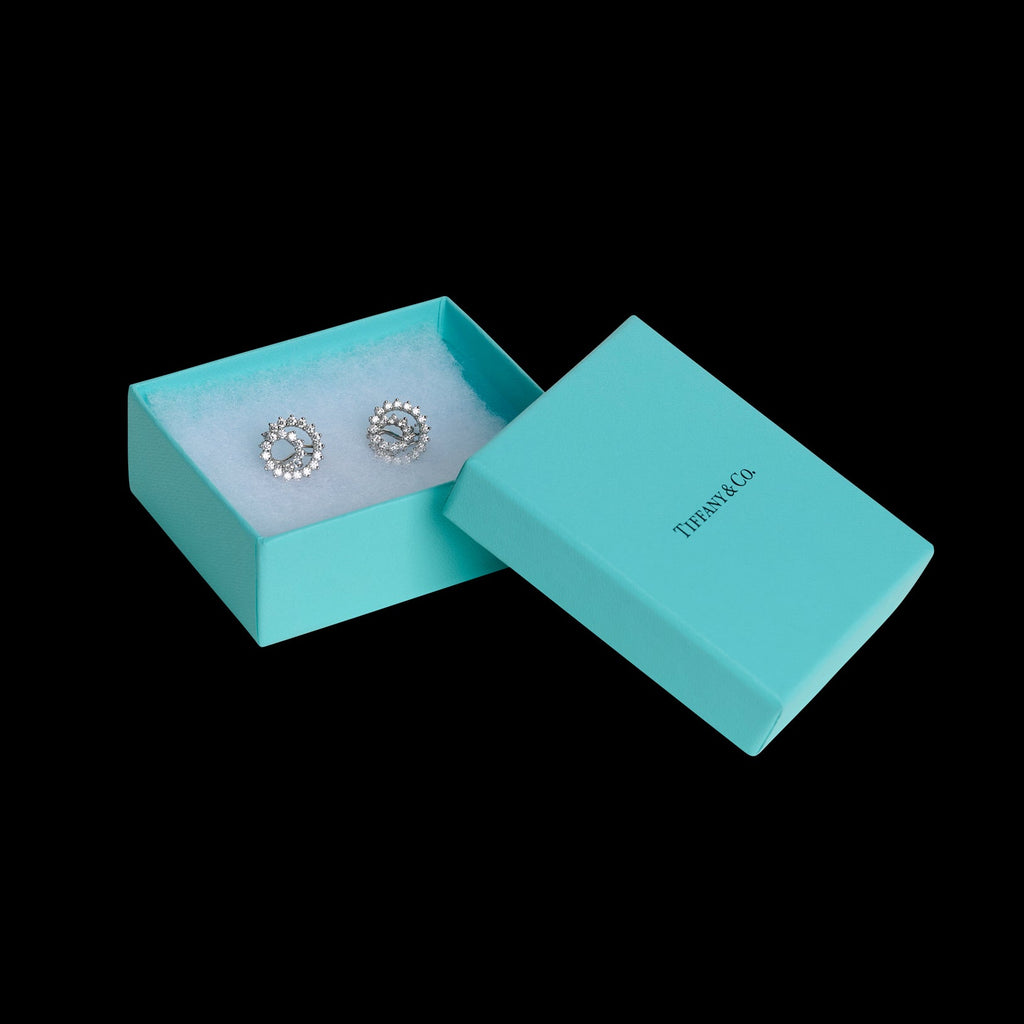 Tiffany & Co Diamond Swirl Platinum Earrings