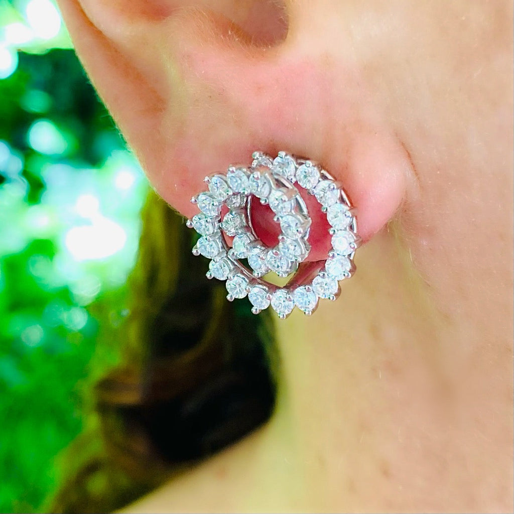 Tiffany & Co Diamond Swirl Platinum Earrings