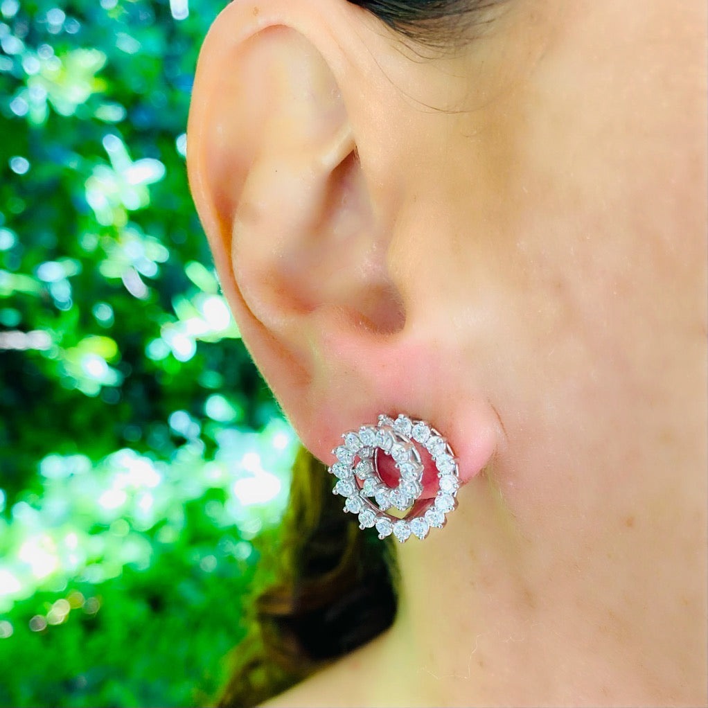 Tiffany & Co Diamond Swirl Platinum Earrings