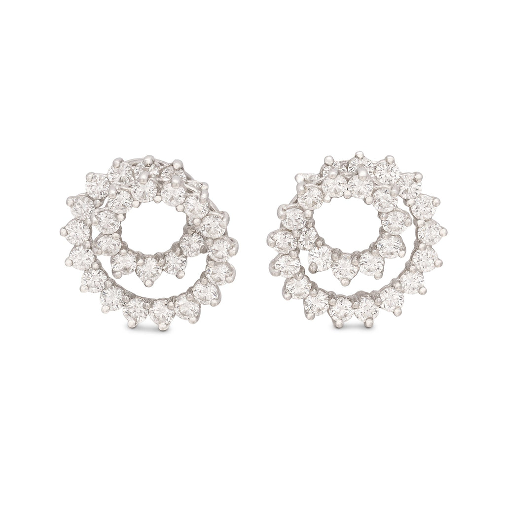 Tiffany & Co Diamond Swirl Platinum Earrings