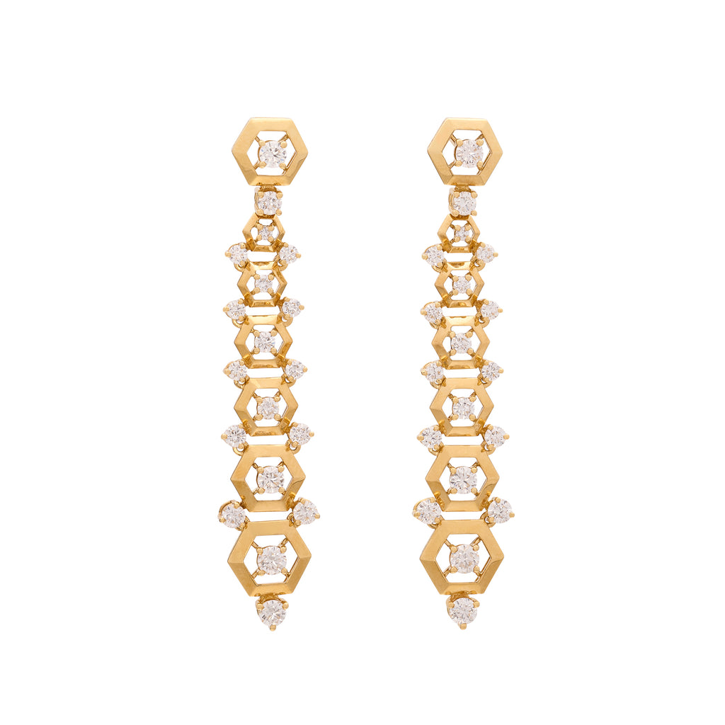 18k Diamond Drop Earrings by Maria Canale