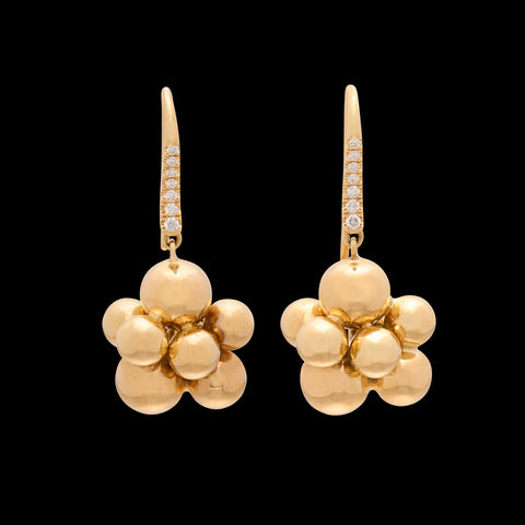 18k Yellow Gold & Diamond Bubble Earrings by Marina B.