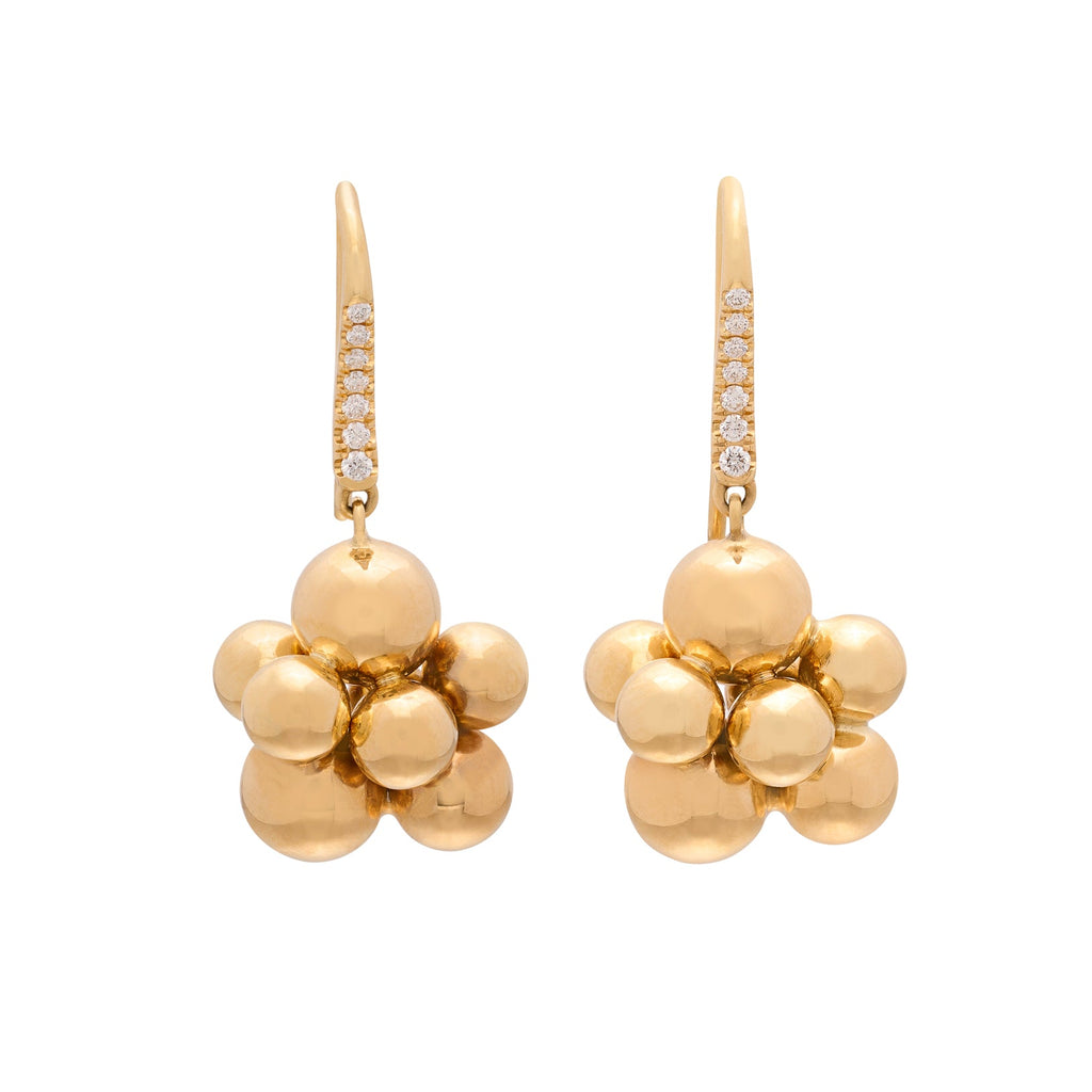 18k Yellow Gold & Diamond Bubble Earrings by Marina B.