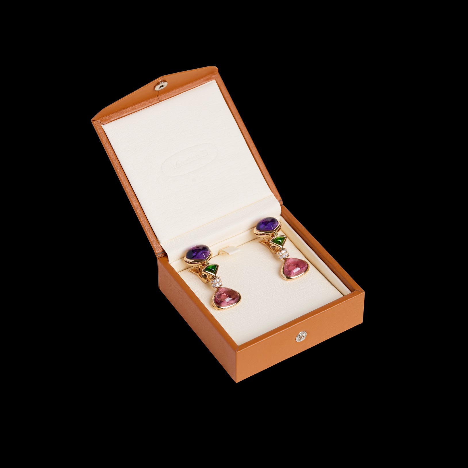 18k Diamond & Multi-Colored Stone Earrings by Marina B