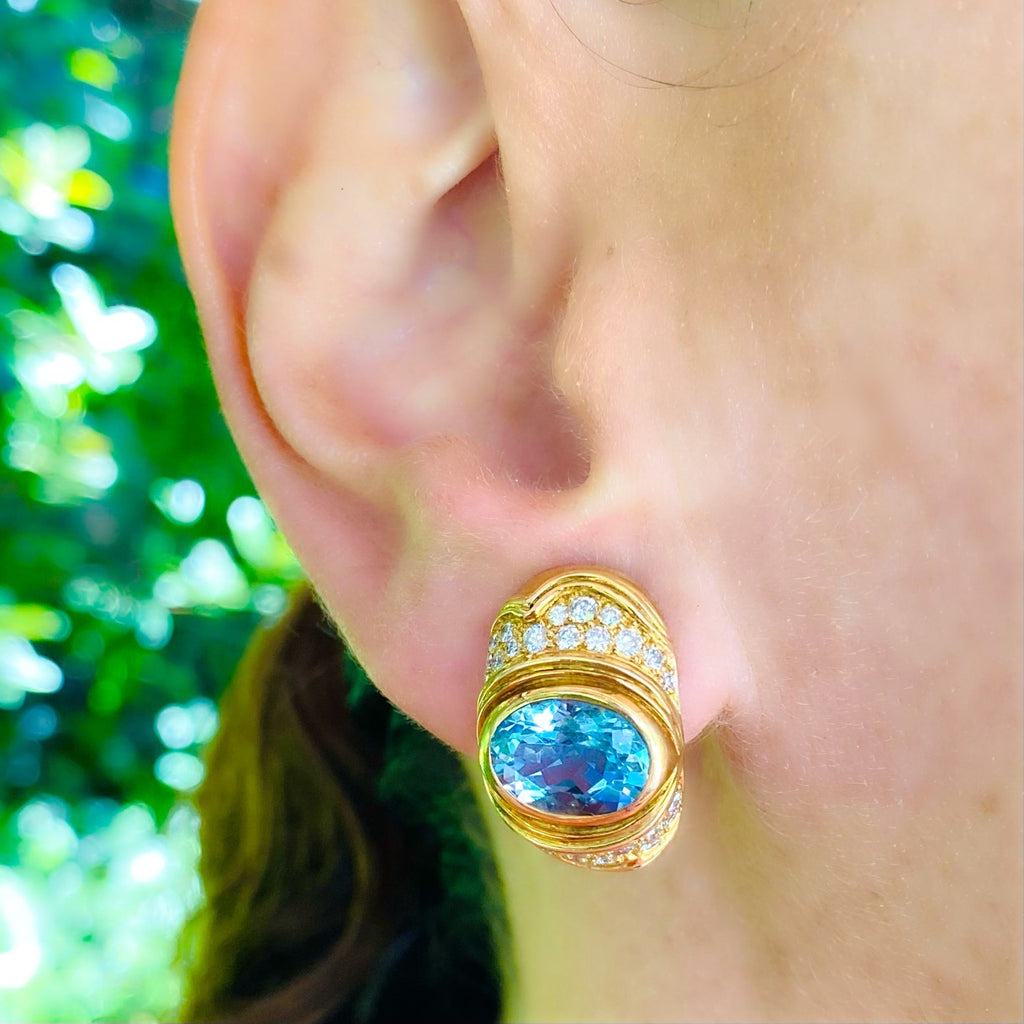 Exceptional Diamond & Colored Stone Earrings by Marina B.