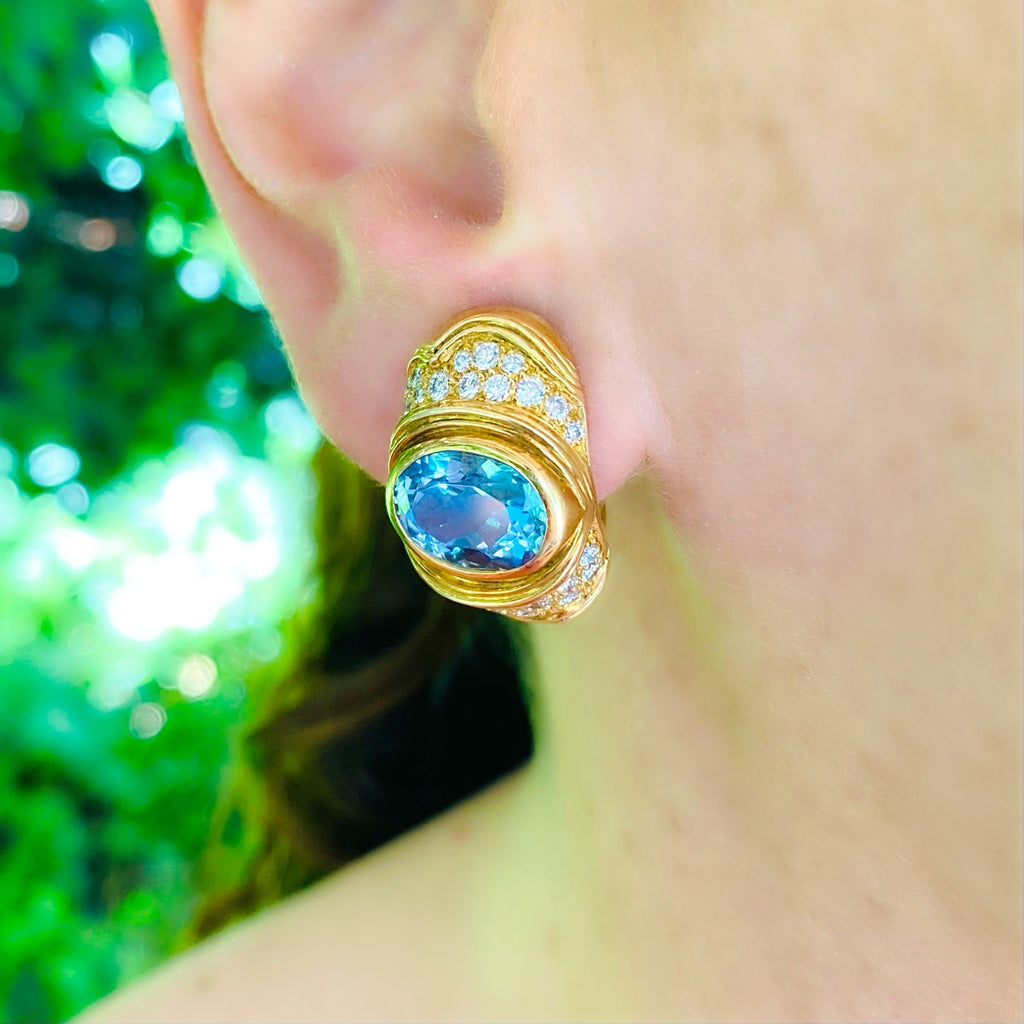 Exceptional Diamond & Colored Stone Earrings by Marina B.