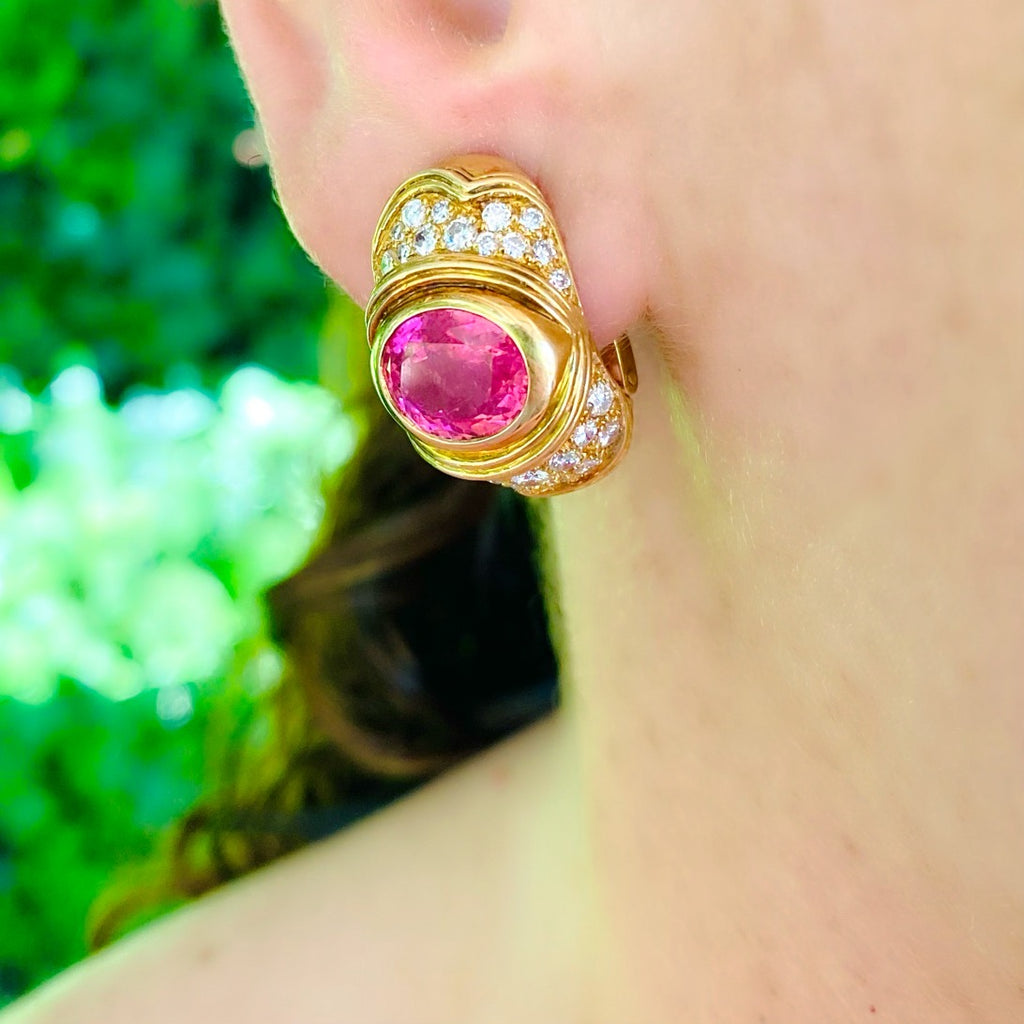 Exceptional Diamond & Colored Stone Earrings by Marina B.