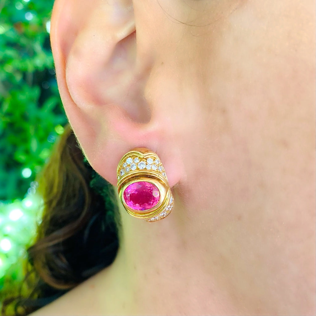 Exceptional Diamond & Colored Stone Earrings by Marina B.