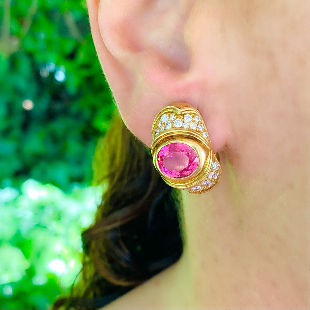 Exceptional Diamond & Colored Stone Earrings by Marina B.