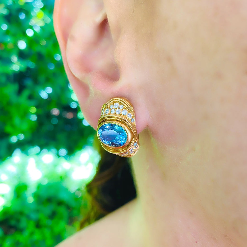 Exceptional Diamond & Colored Stone Earrings by Marina B.