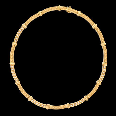 18kt Italian Gold & Diamond Choker Necklace