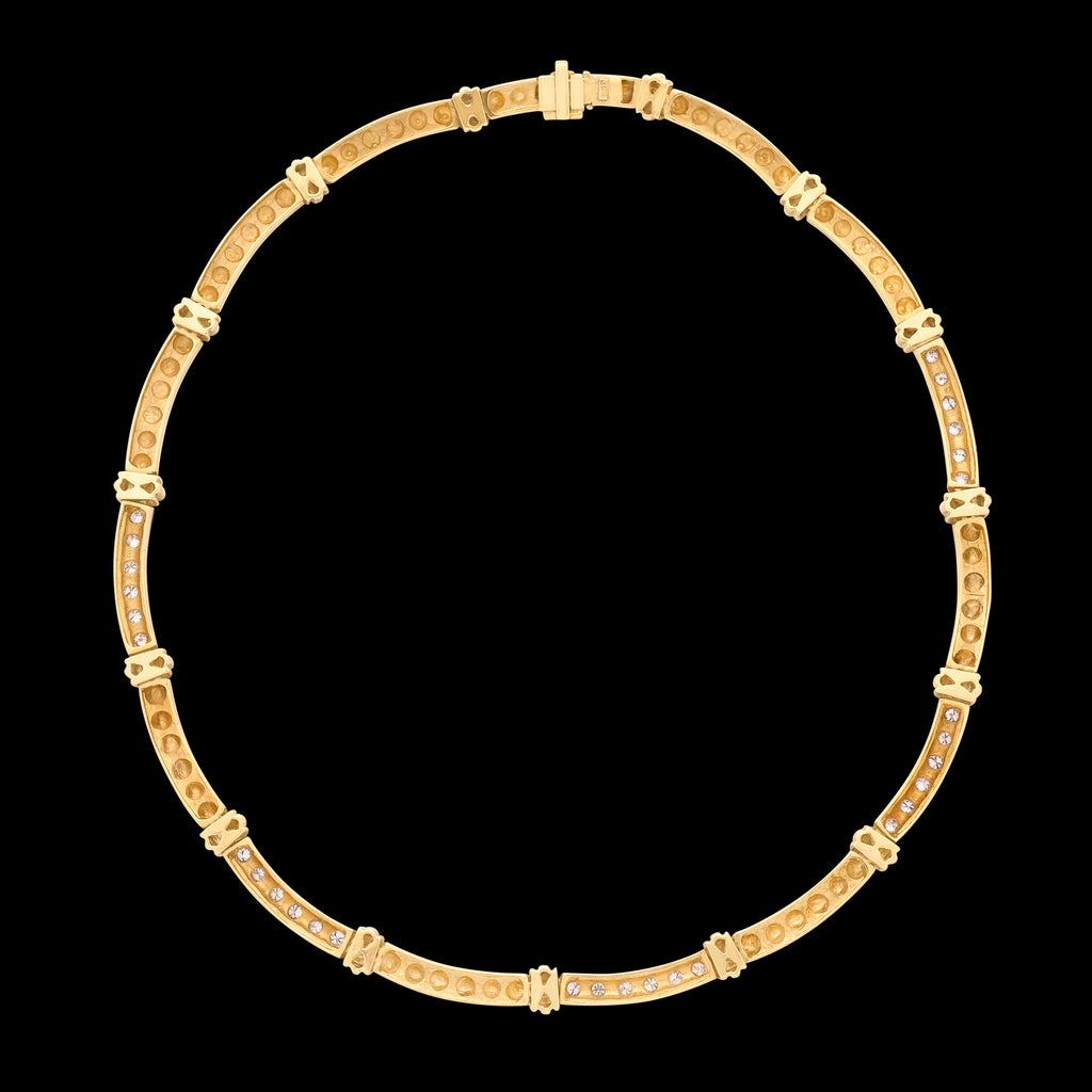 18kt Italian Gold & Diamond Choker Necklace