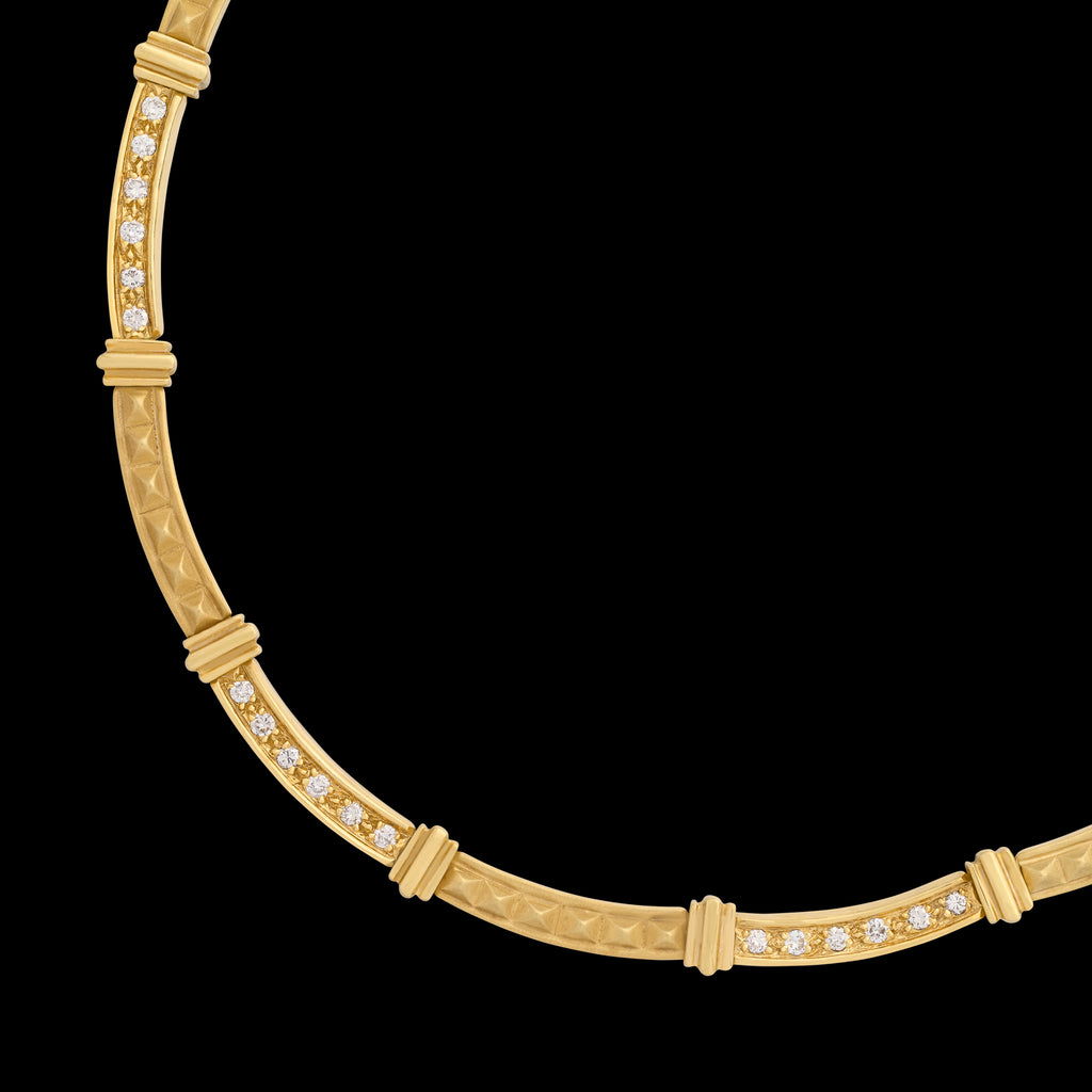 18kt Italian Gold & Diamond Choker Necklace