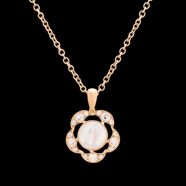 18KT ROSE GOLD DIAMOND BUTTERFLY NECKLACE. - Provident Jewelry