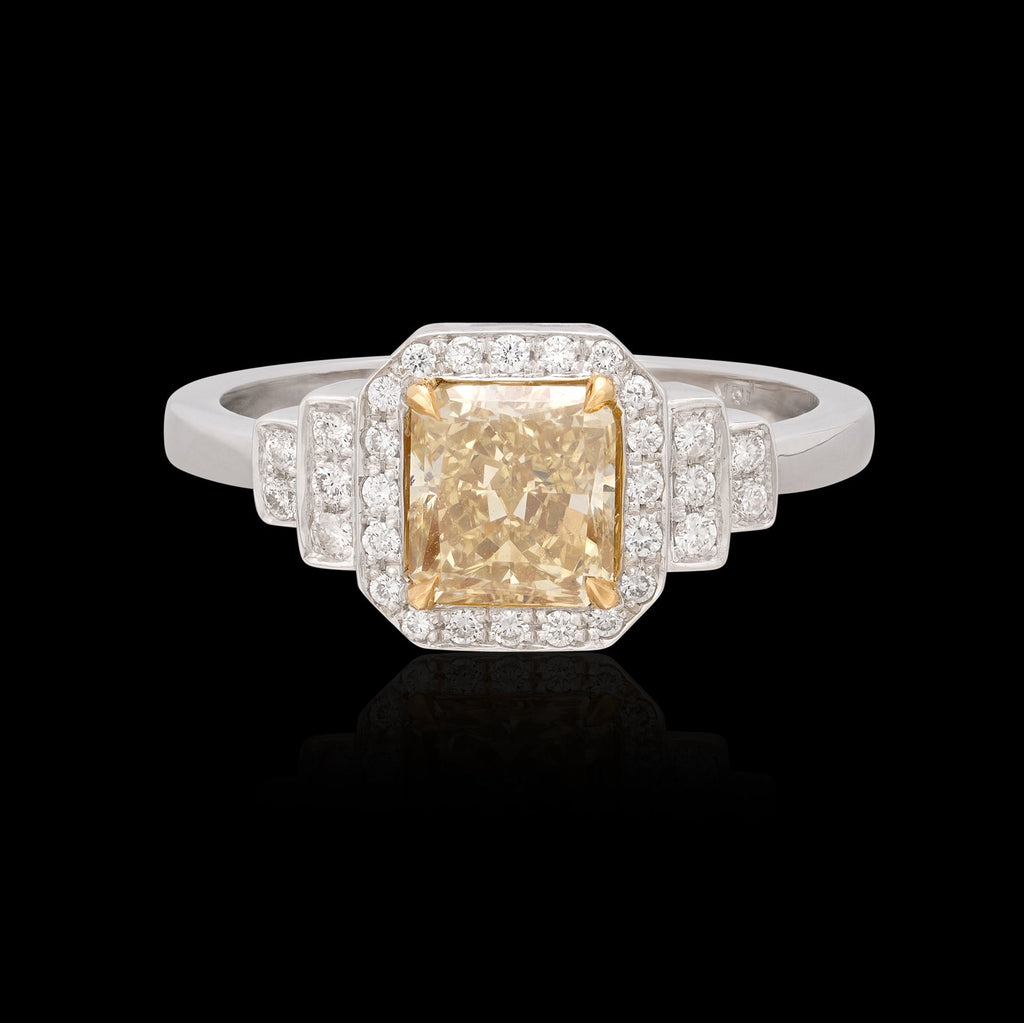 Fantastic Natural Yellow Diamond Ring by Salavetti